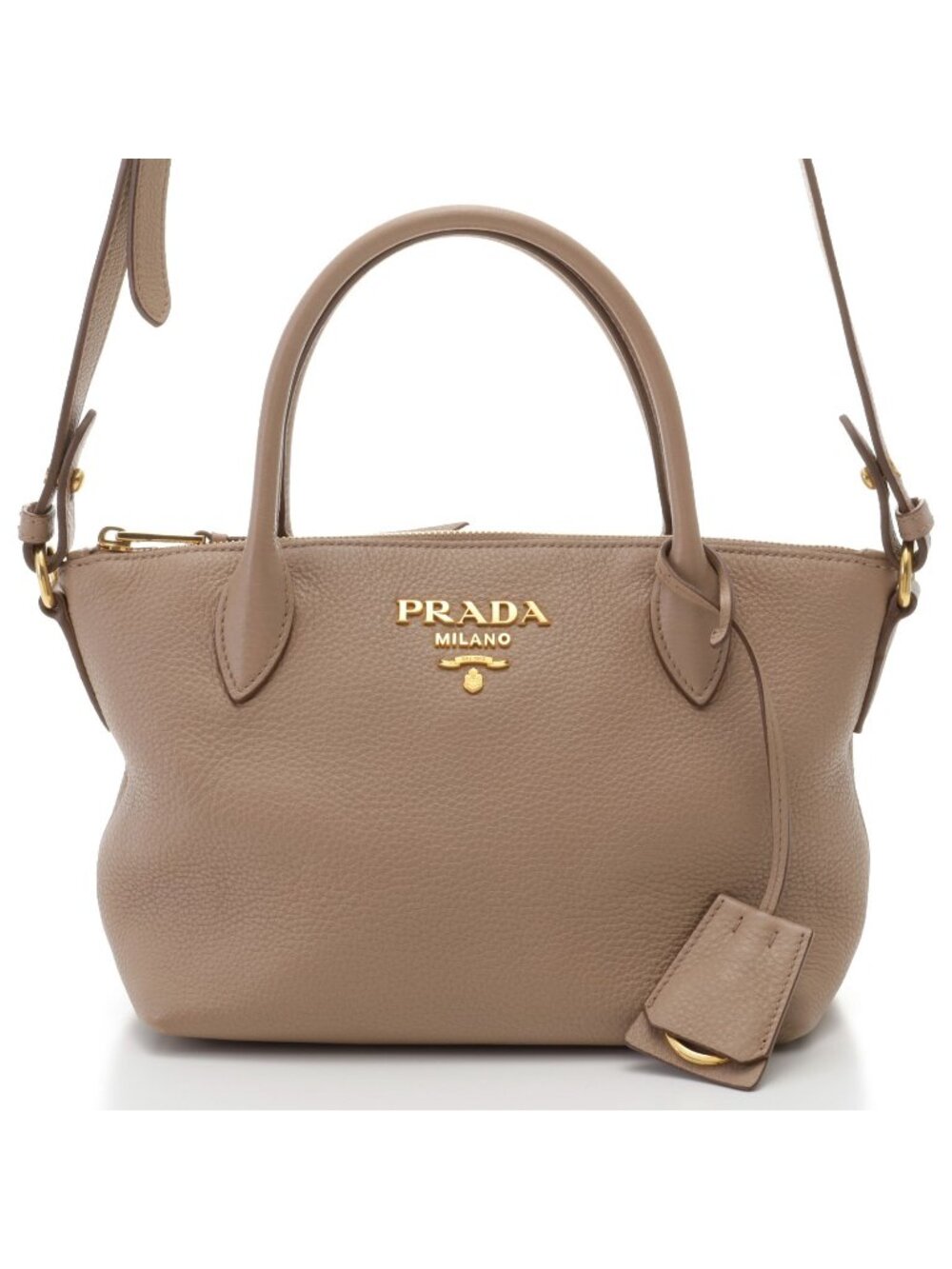 Prada 2-Way Bag Leather Beige